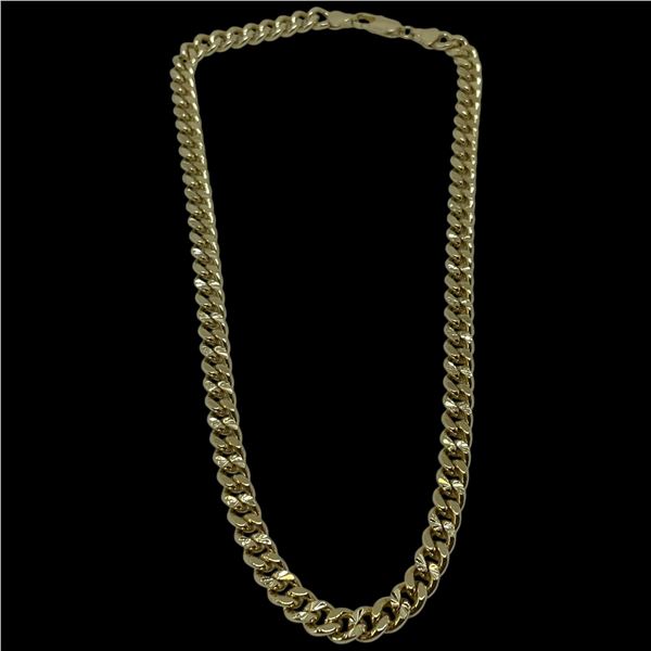 New 14KT Gold Plated Cuban Link Necklace- 18" long  (8mm wide)