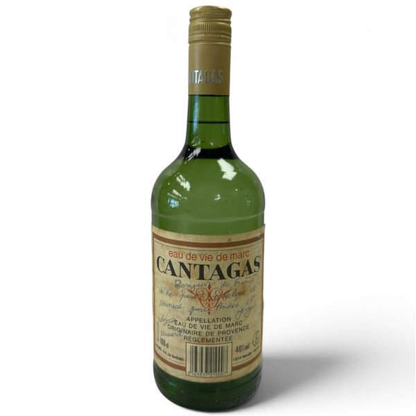 Cantagas Eau De Vie De Marc 100cl 40% French Pomace Brandy - Gift-Inscribed Distiller's Bottle