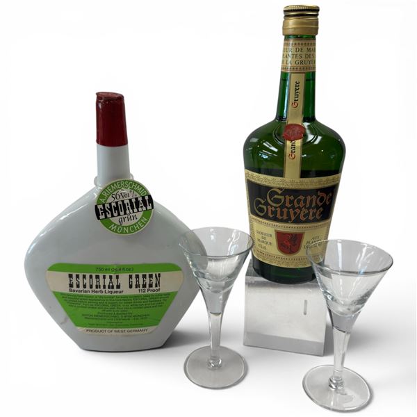 Grande Gruyère Gold 700ml 41% + Escorial Green 750ml 56% - Herbal European Liqueur Pairing