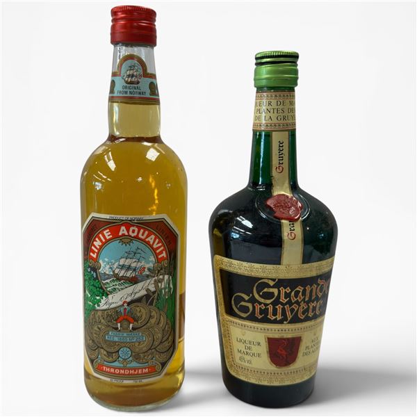Grande Gruyère Green 700ml 45% + Linie Aquavit 750ml 41.5% - Nordic Sea-Aged Spirit Pair