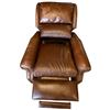 Image 5 : Overstuffed Brown Leather Recliner with Brass Nailhead Accents