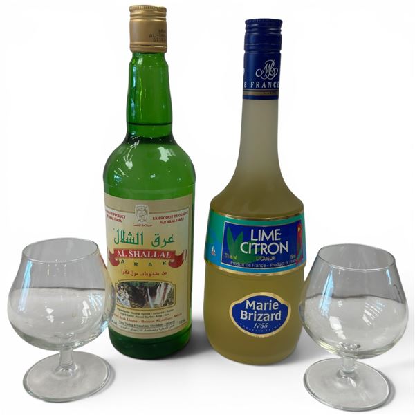 MB Lime 700ml 23% + Al Shallal Arak 750ml 50% - French Citrus Liqueur & Levantine Anise Spirit