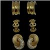 Image 1 : 3 Pairs of 1980s Christian Dior Gold-Tone Clip-On Earrings (all marked Chr. Dior)