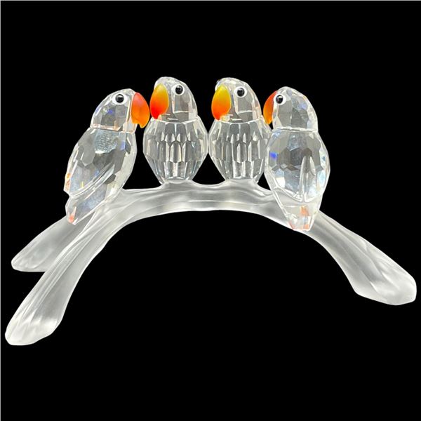 Swarovski "Baby Lovebirds" Figurine (System Number 199123) in Original Box - 4" Long x 2.75" tall