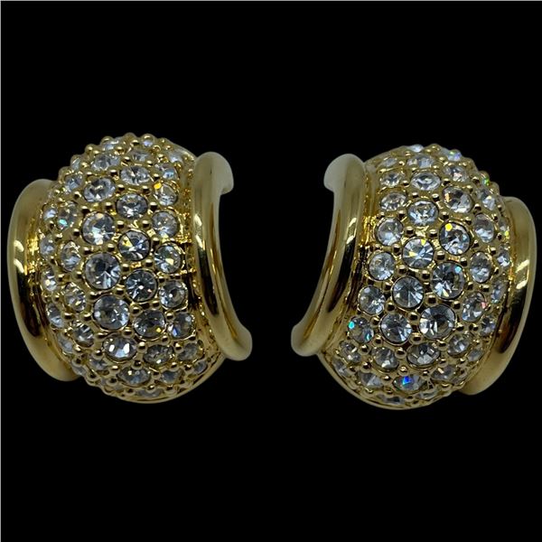Pair of Swarovski Crystal Huggy Earrings - 16mm wide