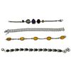 Image 1 : 4 Sterling Silver with Natural Stone Bracelets - Variety of designs * Total weight: 73 grams