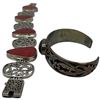 Image 2 : 2 Sterling Silver with Natural Stone Bracelets (3/4 wide cuff bracelet & 1.25" wide bracelet with bo