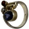 Image 4 : 4 Natural Gemstone & Crystal Rings Stamped .925 (Moonstone, Lapis, Crystal & More) Widest ring face