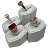 Image 2 : 4 Rose Gold Plated Coloured & Clear Crystal Diner Rings Stamped .925-  Widest ring face is 17 mm * T