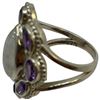 Image 4 : 4 New Rings * all stamped .925 * (Moonstones, Amethyst and Quartz Crystal)  Longest ring  is 35 mm *