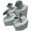 Image 2 : 4 New Rings * all stamped .925 * (Zoisite, Emerald Crystal, Amazonite and More)  Longest ring  is 28