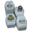 Image 1 : 4 Rings Stamped .925 - Like New (CZ, Marcasite, Citrine and Clear Crystals) - Widest ring face is 16