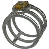 Image 3 : 4 Citrine & Clear Crystal Rings Stamped .925 - Widest ring face is  21mm * Total weight: 14 grams