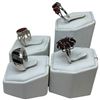 Image 2 : 4 Natural Stone & Crystal Rings Stamped .925 - (Garnet Crystal, Carnelian, and Marcasite) Widest rin