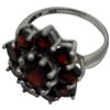 Image 3 : 4 Natural Stone & Crystal Rings Stamped .925 - (Garnet Crystal, Carnelian, and Marcasite) Widest rin