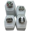 Image 1 : 4 Natural Gemstone & Mother-of- Pearl Rings Stamped .925 - Widest ring face is 19 mm * Total weight: