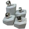 Image 2 : 4 Natural Gemstone & Mother-of- Pearl Rings Stamped .925 - Widest ring face is 19 mm * Total weight: