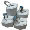 Image 2 : 4 Blue Topaz Crystal Ring Stamped .925 - Widest ring face is 21 mm * Total weight: 21 grams