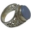 Image 3 : 4 Natural Gemstone, Abalone & Mother-of- Pearl Rings Stamped .925 - Widest ring face is 29 mm * Tota