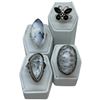 Image 1 : 4 New Rings * all stamped .925 * (White Buffalo Turquoise and Black Onyx)  Longest ring  is 36mm * T