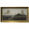 Image 1 : Vintage Moody Landscape with Birch Trees - Signature could be P. Tox (Frame is 19" x 35")