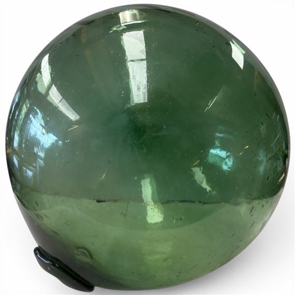 Massive 16" Diameter Green Glass Fish Float - Primarily used for deep sea tuna long-line nets