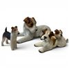 Image 1 : Group of 3 Terrier Dog Figurines - Bisque - Larges is 8" long x 4" tall