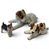 Image 2 : Group of 3 Terrier Dog Figurines - Bisque - Larges is 8" long x 4" tall