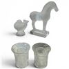 Image 1 : 4 Lalique Frosted Crystal Collectibles (2.5" Tang Horse, Bird and 2 "Les Enfants" Shot Glasses )- Si