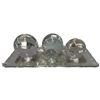 Image 1 : Signed Timo Sarpaneva "Claritas" Mist Ball (Iittala Finland) and 3 Other Crystal  Balls on Silver Pl