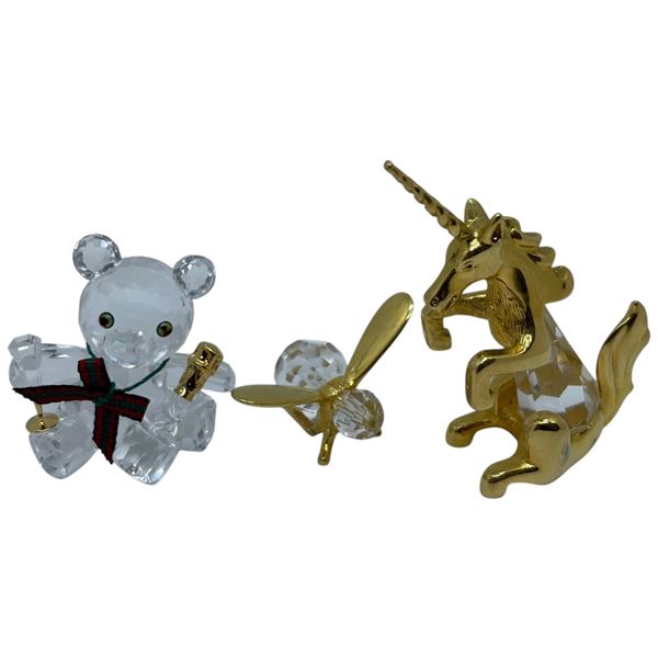 3 Crystal Figurines - Unicorn is 2.75" Tall