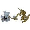 Image 1 : 3 Crystal Figurines - Unicorn is 2.75" Tall
