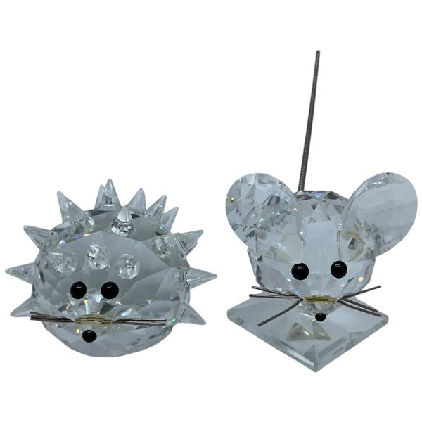 Crystal Mouse & Swarovski Crystal Porcupine - Porcupine is 3" diameter