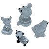 Image 2 : 3 Swarovski & 1 Other Crystal Figurines - Bear is 2" tall