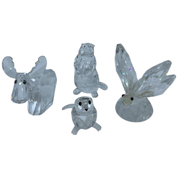 4 Swarovski Crystal Figurines - Butterfly measures: 2" x 2" x 2"