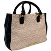 Image 2 : Betsy Johnson Pink Quilted Rose Patterned Satchel with Large Bow - Complete with Shoulder Chain