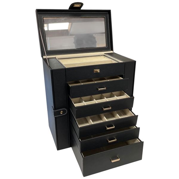 Portable Jewelry Chest - Like New - 7" x 12" x 13" tall