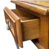 Image 3 : Wood Phone Stand with Drawer on Metal Base  -(14" x 14" x 42" tall)