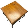 Image 4 : Wood Phone Stand with Drawer on Metal Base  -(14" x 14" x 42" tall)