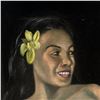 Image 2 : Mid-Century Polynesian Black Velvet Painting - Signed "Dives" (Frame Dimensions: 30" x 42")