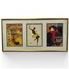 Image 1 : Framed Art Card Triptych of Vintage French Images "Les Prévoyants de l'Avenir, Josephine Baker, & Am