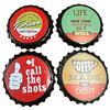Image 1 : 4 New Metal 16" Bottle Cap Novelty Signs (I Call the Shots, Pizza, Life, & Coffee)