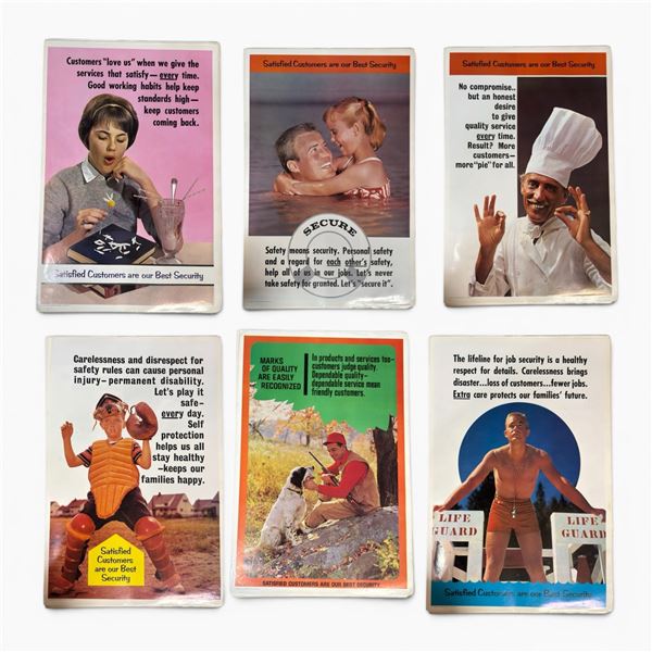 Six 1960s "Customer Satisfaction" Work-Place Posters by Judson-Roberts USA