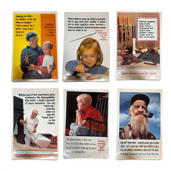 Six 1960s "Customer Satisfaction" Work-Place Posters by Judson-Roberts USA