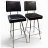 Image 2 : Pair of Black Leatherette 29" Bar Stools with Metal Legs