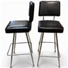 Image 3 : Pair of Black Leatherette 29" Bar Stools with Metal Legs