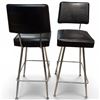 Image 4 : Pair of Black Leatherette 29" Bar Stools with Metal Legs