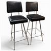 Image 2 : Pair of Black Leatherette 29" Bar Stools with Metal Legs