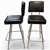 Image 3 : Pair of Black Leatherette 29" Bar Stools with Metal Legs