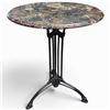 Image 1 : Marble Topped Bistro Table with Black Cast Iron Legs (24" Diameter X 29" Tall)